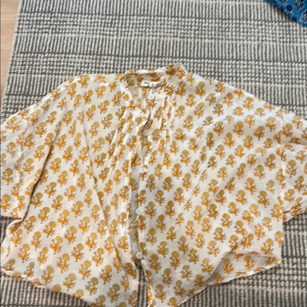 Emerson Fry Floral Blouse in Yellow and White